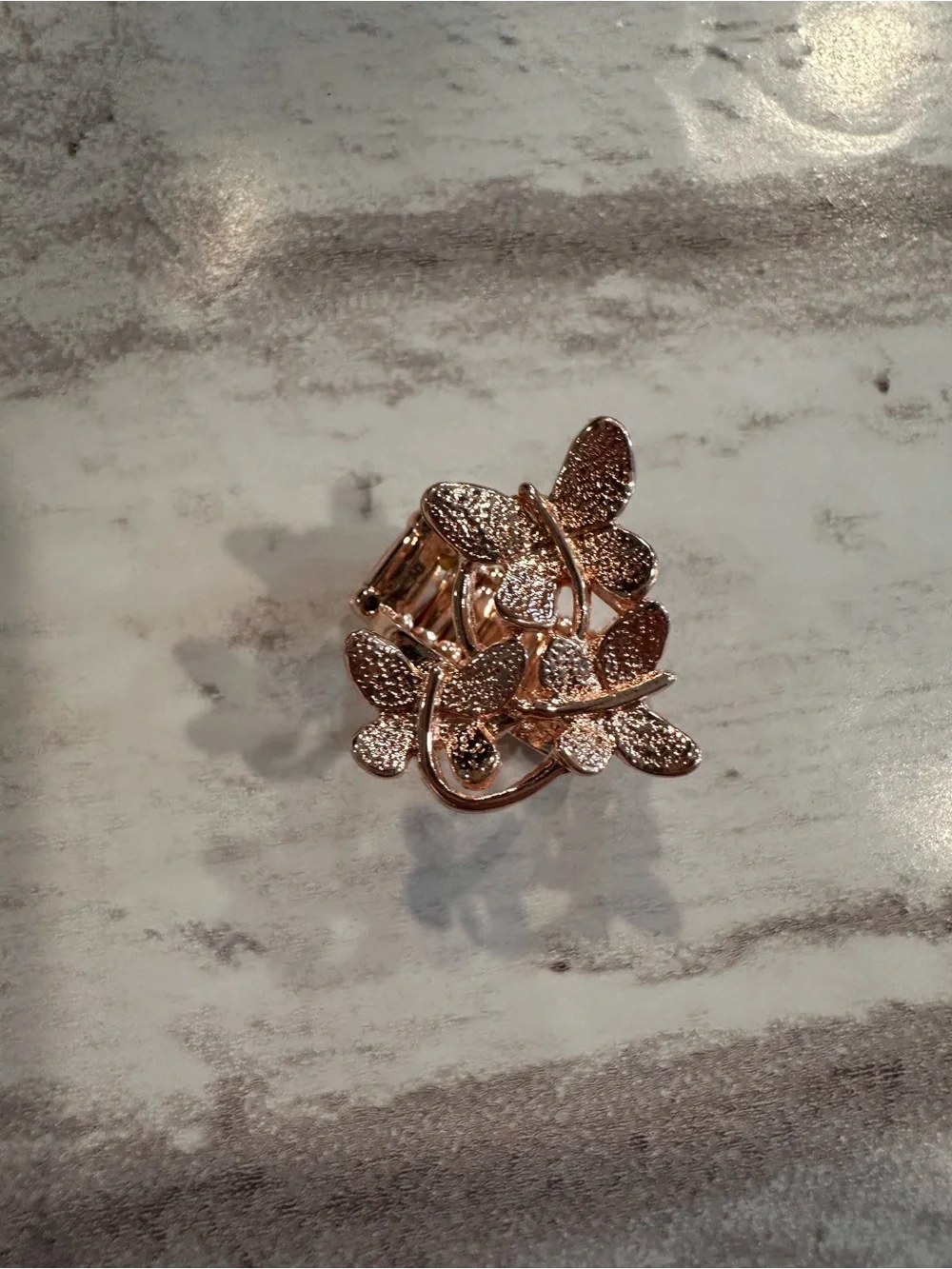paparazzi Rose Gold Butterfly Cluster Statement Ring